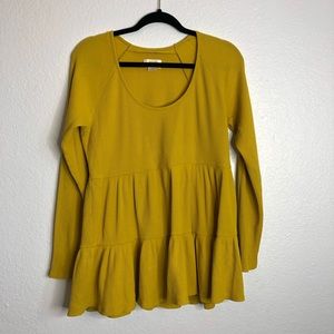 Mauve Anthropologie Mustard Yellow Long Sleeve Top